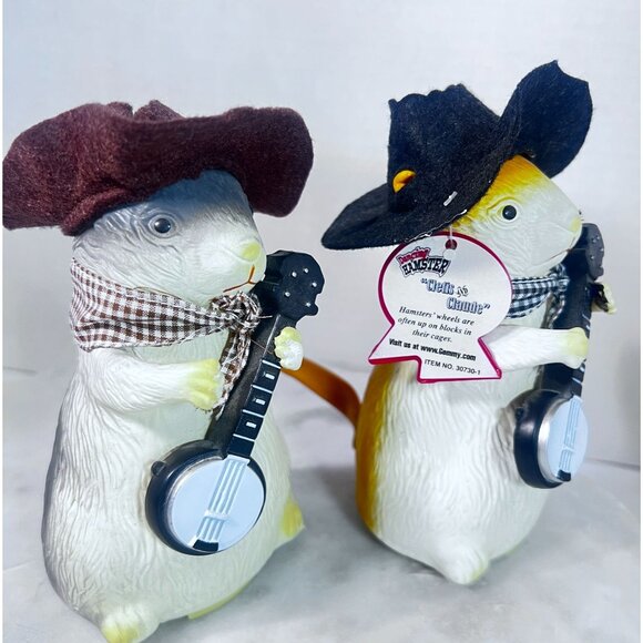 Vintage 2003 Gemmy Dancing Hamsters Cletis & Claude Musical Animated Banjos ** - Picture 4 of 11